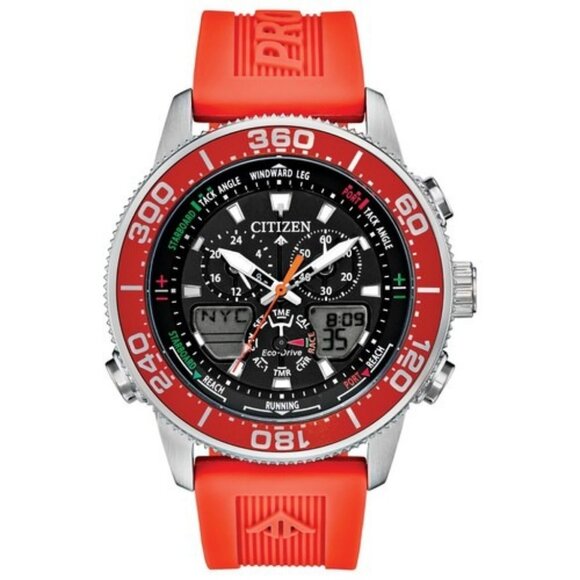Citizen Men's Sea Chronograph Quartz Orange Polyurethane Watch - Picture 1 of 3